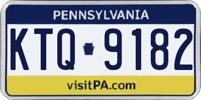 PA license plate KTQ9182