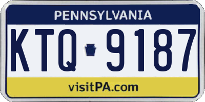 PA license plate KTQ9187