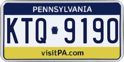 PA license plate KTQ9190