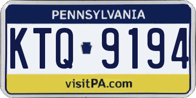 PA license plate KTQ9194