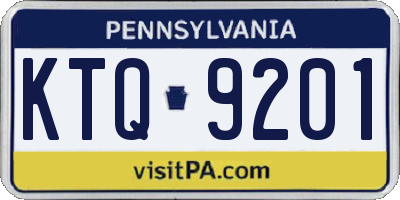 PA license plate KTQ9201