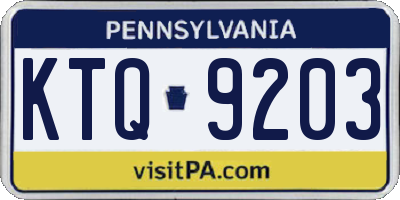 PA license plate KTQ9203