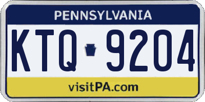 PA license plate KTQ9204