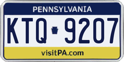 PA license plate KTQ9207