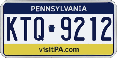 PA license plate KTQ9212