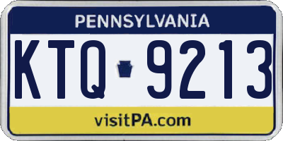 PA license plate KTQ9213