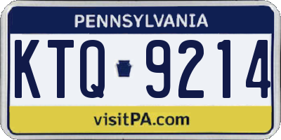 PA license plate KTQ9214
