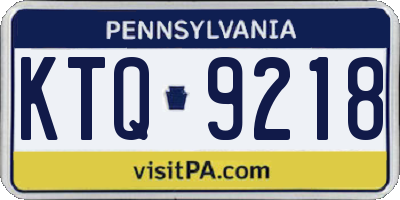 PA license plate KTQ9218