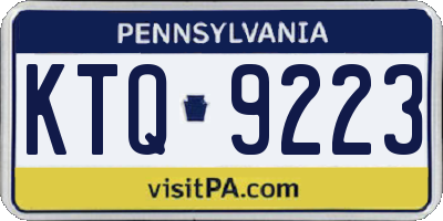 PA license plate KTQ9223