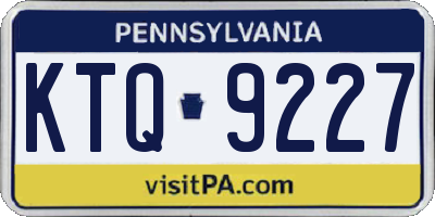 PA license plate KTQ9227