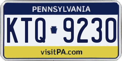 PA license plate KTQ9230