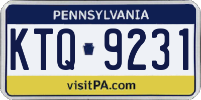 PA license plate KTQ9231