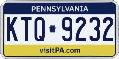 PA license plate KTQ9232