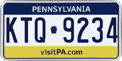 PA license plate KTQ9234