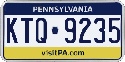 PA license plate KTQ9235