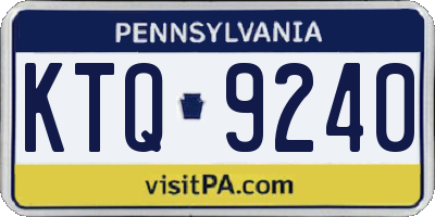 PA license plate KTQ9240