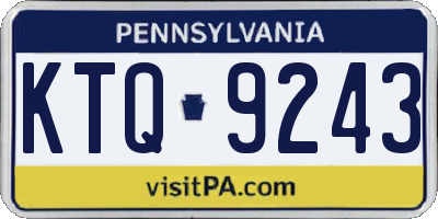 PA license plate KTQ9243