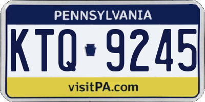 PA license plate KTQ9245