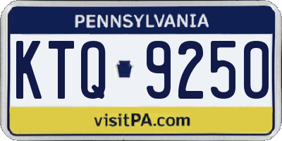 PA license plate KTQ9250