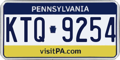 PA license plate KTQ9254