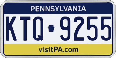 PA license plate KTQ9255