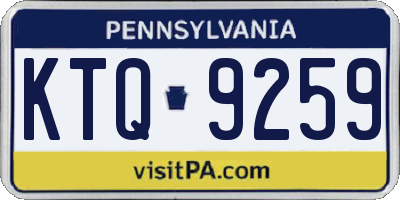 PA license plate KTQ9259
