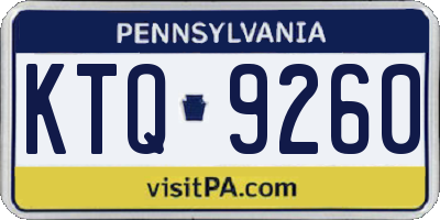 PA license plate KTQ9260
