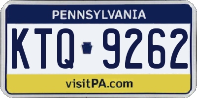 PA license plate KTQ9262