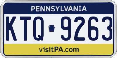 PA license plate KTQ9263