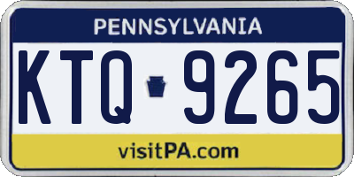 PA license plate KTQ9265