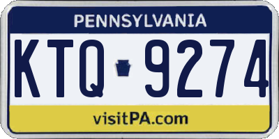 PA license plate KTQ9274