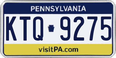 PA license plate KTQ9275