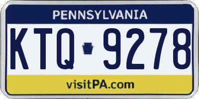 PA license plate KTQ9278