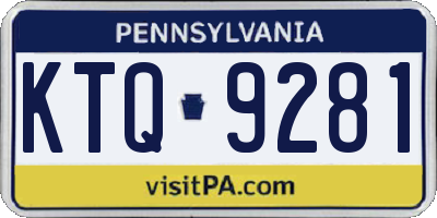 PA license plate KTQ9281