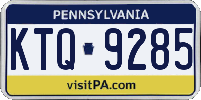 PA license plate KTQ9285