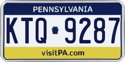 PA license plate KTQ9287
