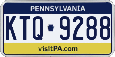 PA license plate KTQ9288