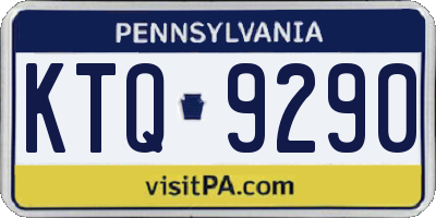 PA license plate KTQ9290
