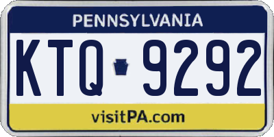 PA license plate KTQ9292