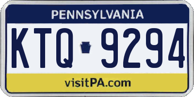 PA license plate KTQ9294