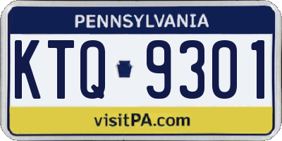 PA license plate KTQ9301