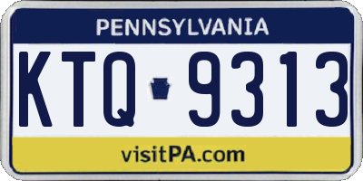 PA license plate KTQ9313