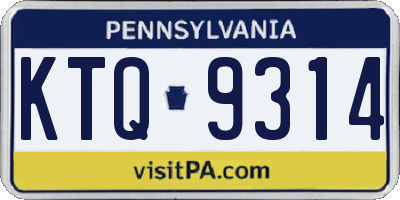 PA license plate KTQ9314