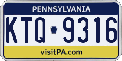 PA license plate KTQ9316