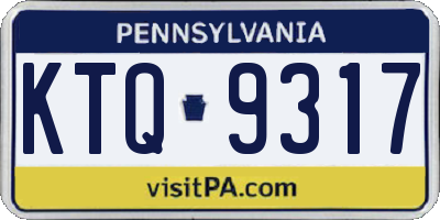 PA license plate KTQ9317
