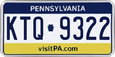 PA license plate KTQ9322