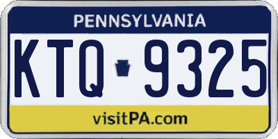 PA license plate KTQ9325
