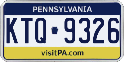 PA license plate KTQ9326
