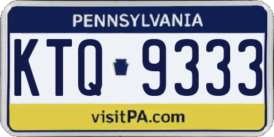 PA license plate KTQ9333