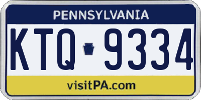 PA license plate KTQ9334
